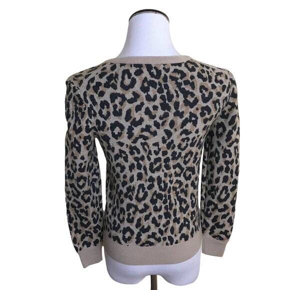 J. Crew Merino Wool Leopard Crewneck Sweater - Picture 8 of 11